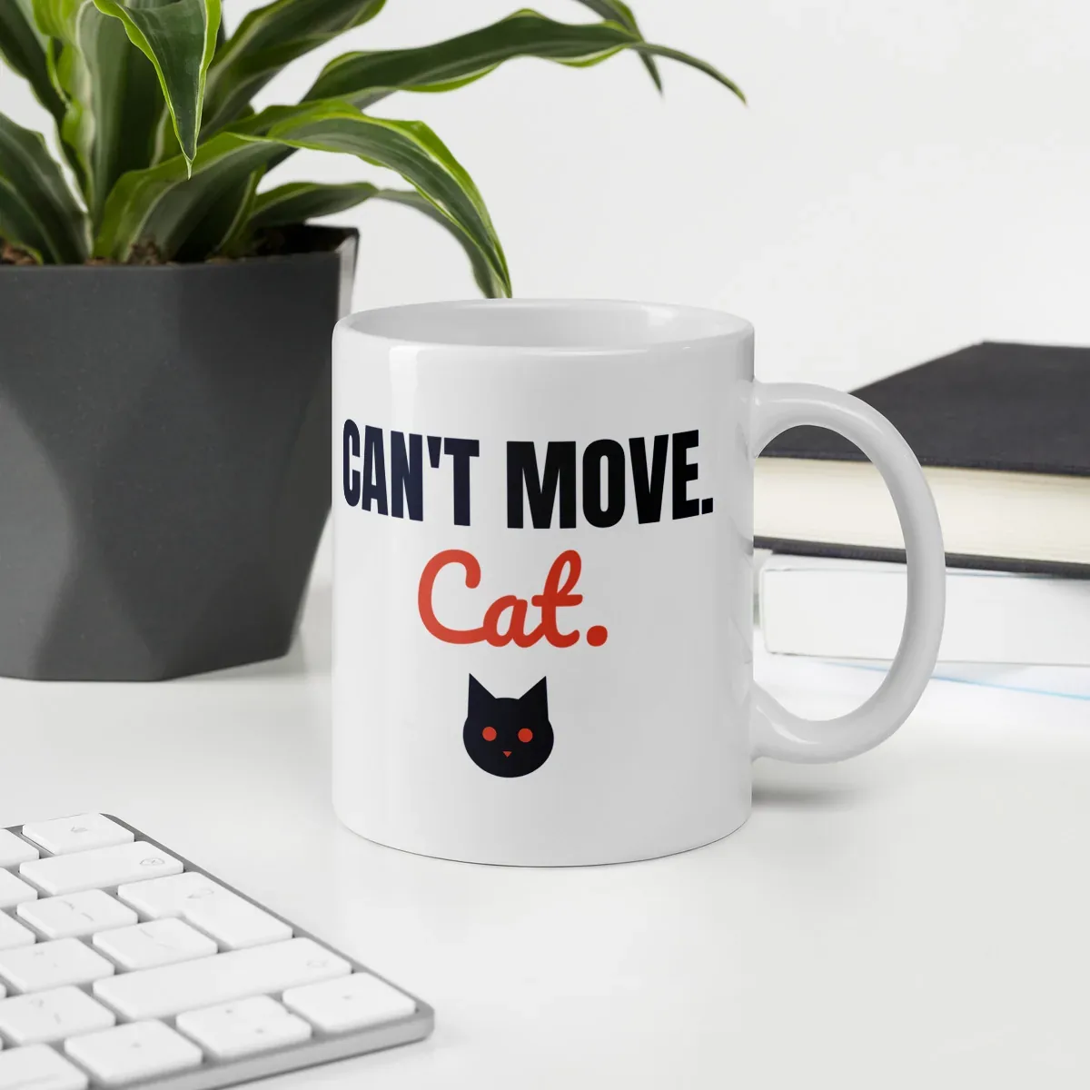 Can't move. Cat. — 11oz mug: Lifestyle, office environment