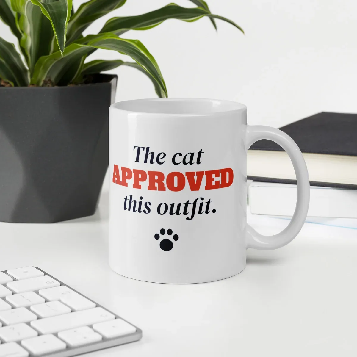 The cat approved this outfit — 11oz mug: Lifestyle, office environment