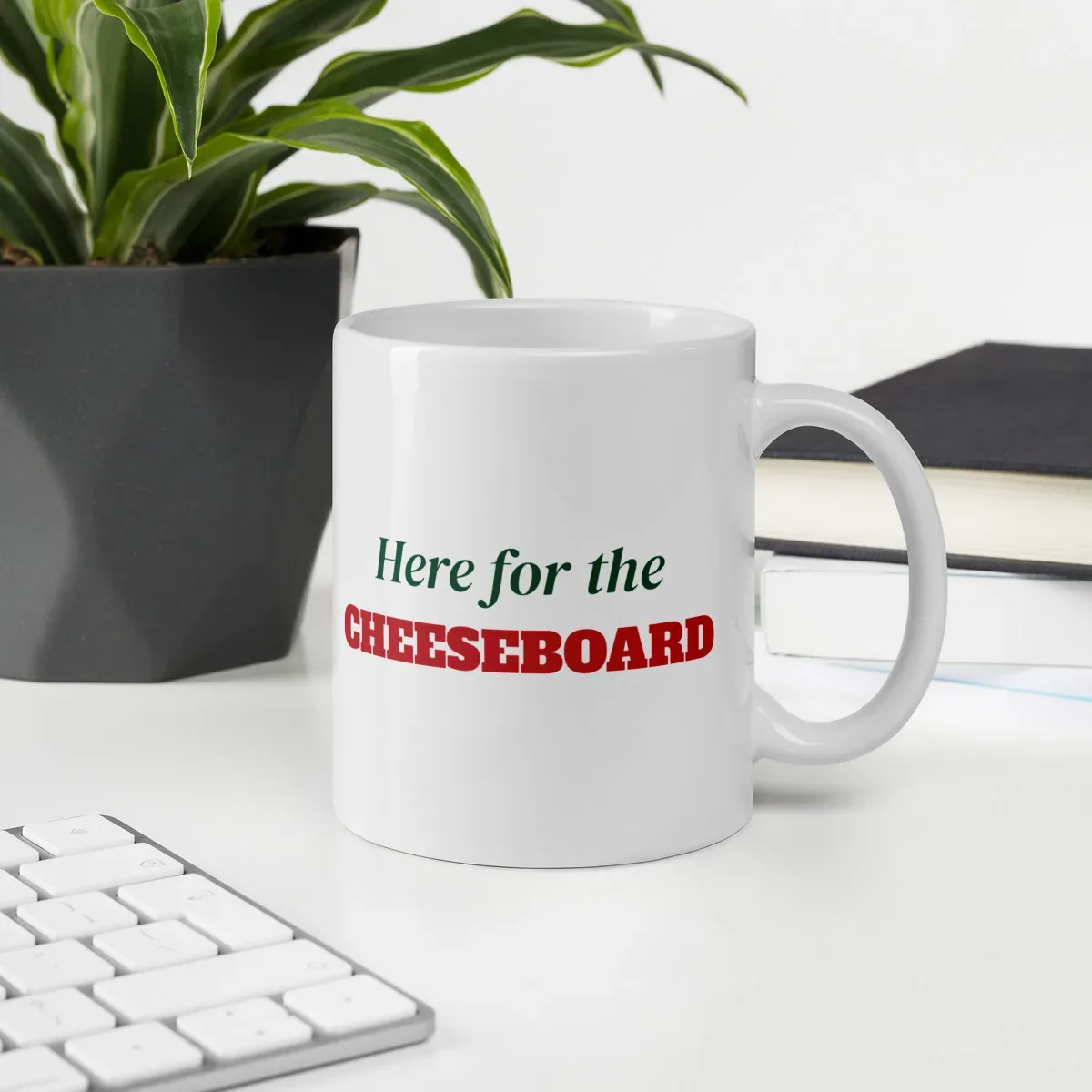 Here for the cheeseboard — 11oz mug: Lifestyle, office environment