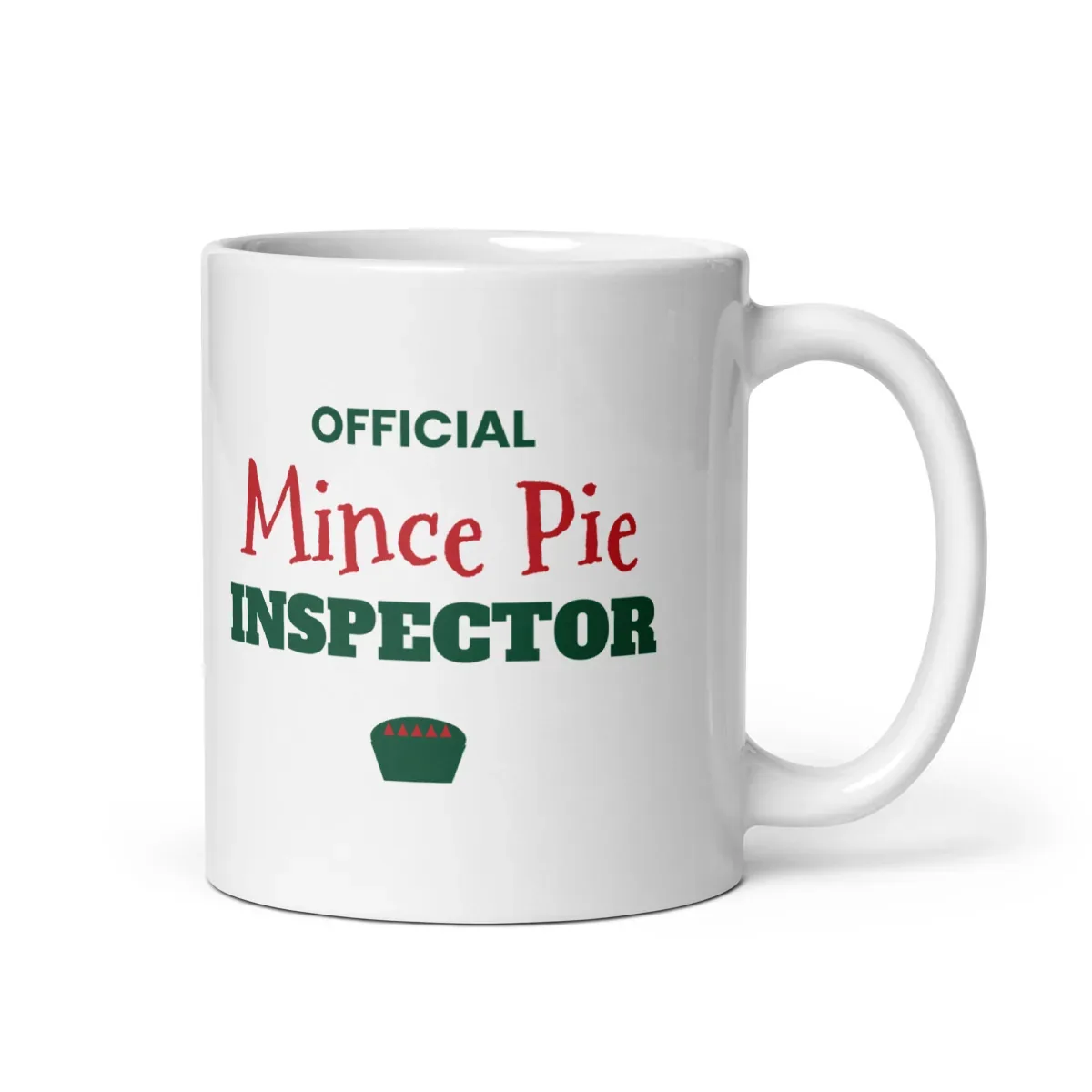 Official Mince Pie Inspector — 11oz mug: Front view