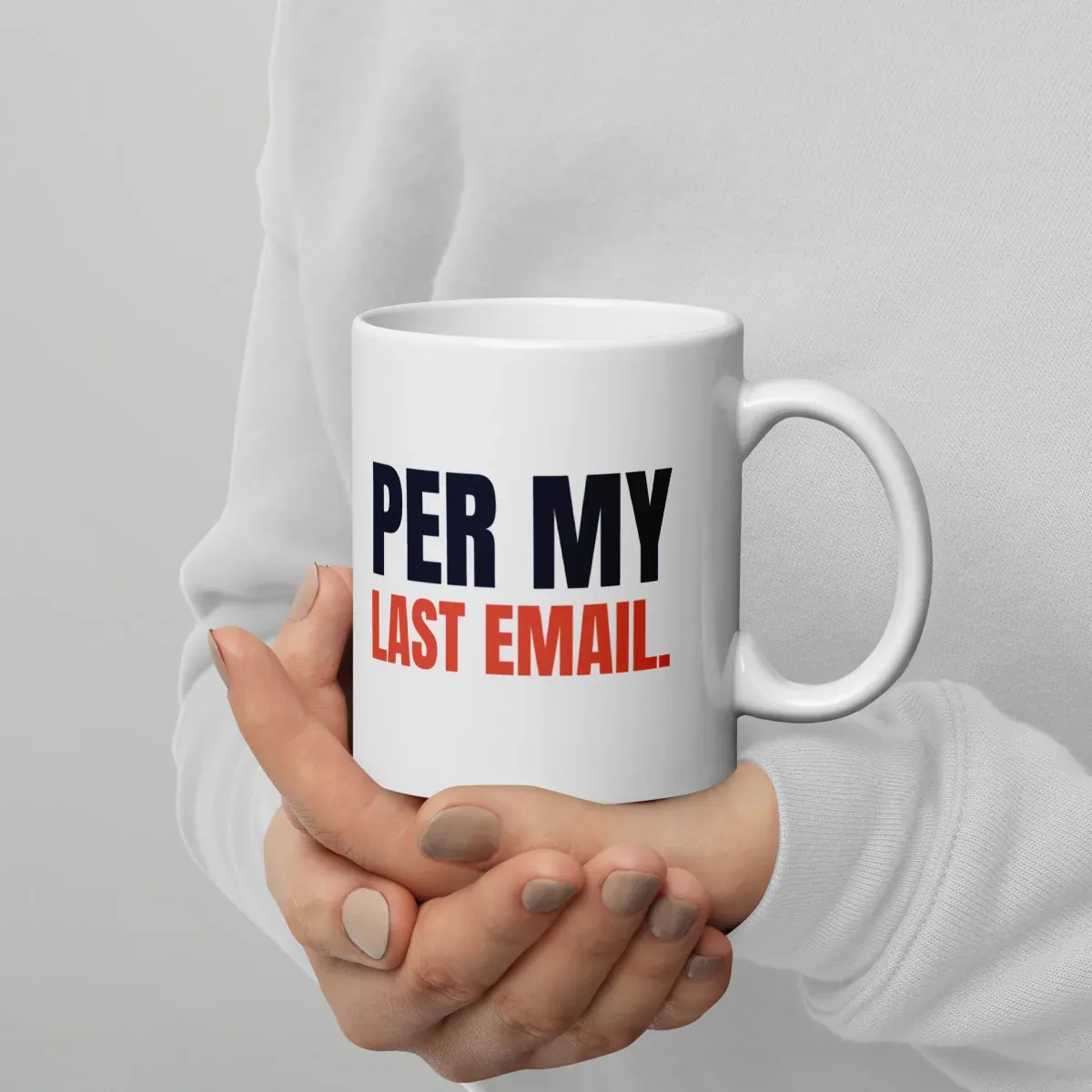 Per my last email — 11oz mug: In hand