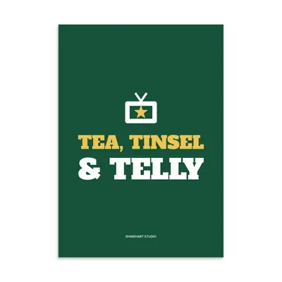Tea, tinsel & telly — A3 art print