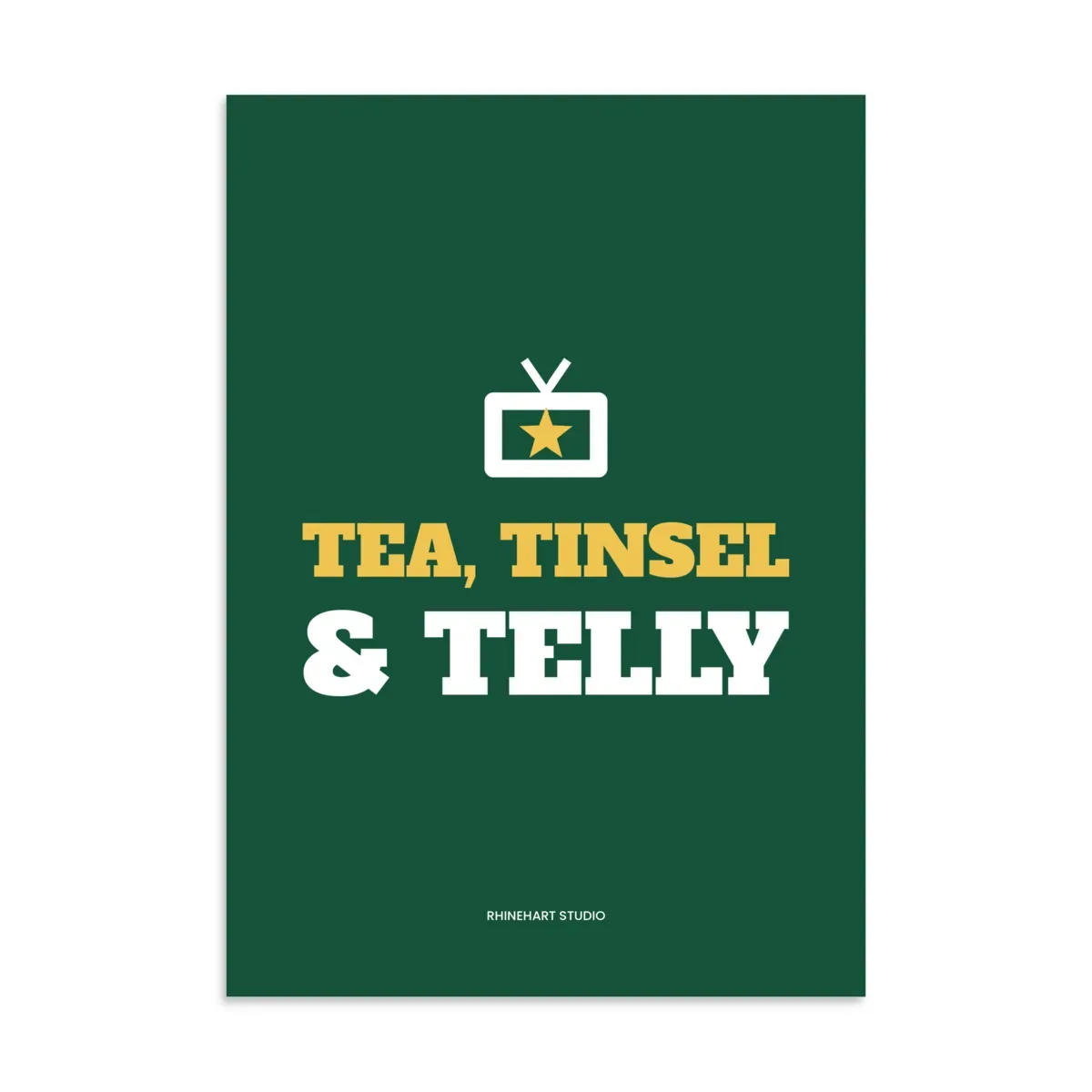 Tea, tinsel & telly — A3 art print: The print (flat)