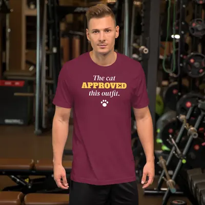 The cat approved this outfit — maroon unisex tee