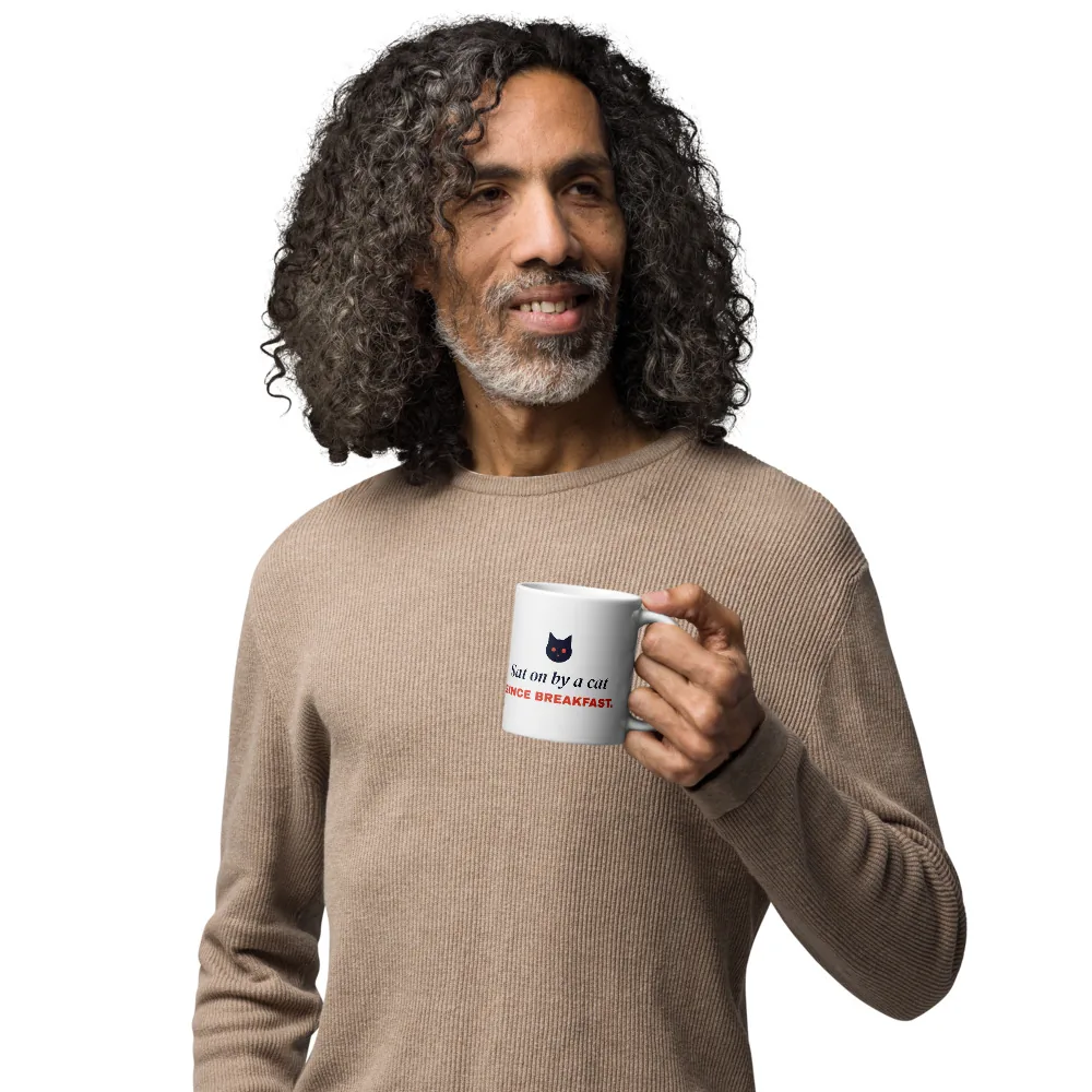 Sat on by a cat since breakfast — 11oz mug: In hand
